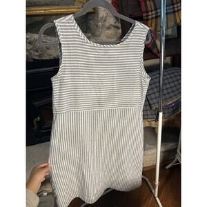 Eileen Fisher Striped Hemp/cotton Tank Dress XS TP Blue White Casual Everyday